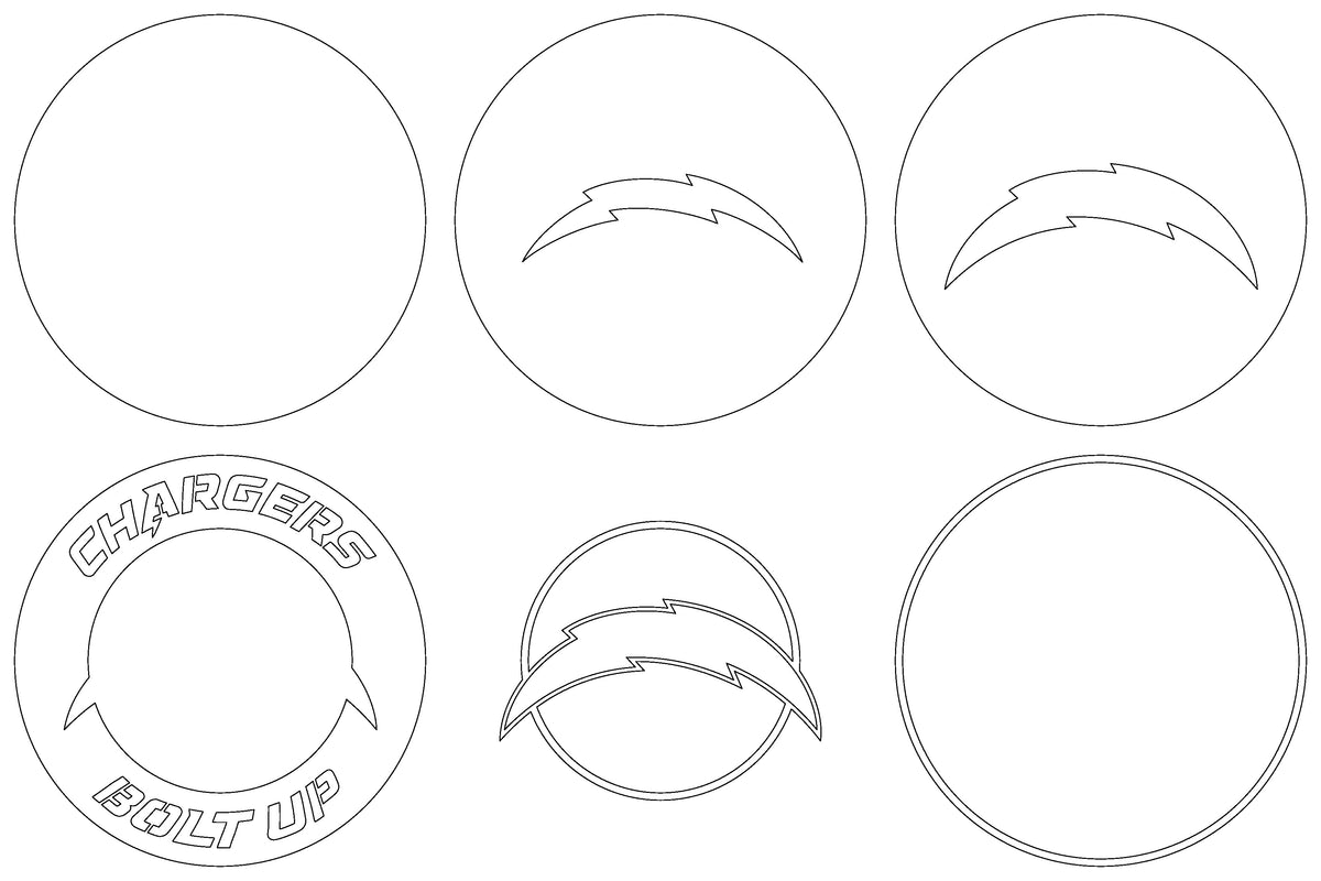 Los Angeles Chargers Bolt Up NFL Team Design Logo Multilayer Laser Cut files svg dxf ai png
