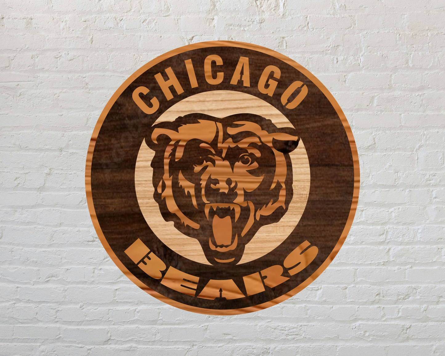 Chicago Bears Designed Logo Multi Layer Laser Cut files svg dxf ai png