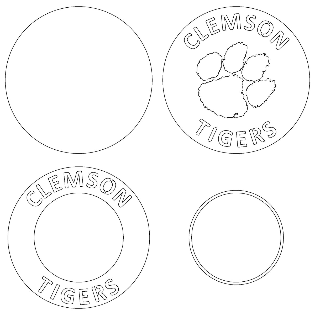 Clemson Tigers NCAA Football Team Design Logo Multilayer Laser Cut files svg dxf ai png