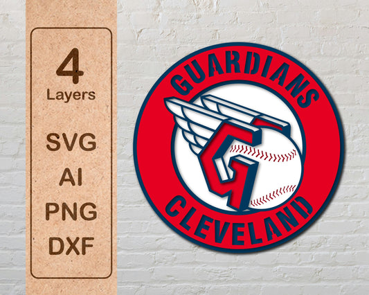 Cleveland Guardians Multi Layer Laser Cut files svg dxf ai png