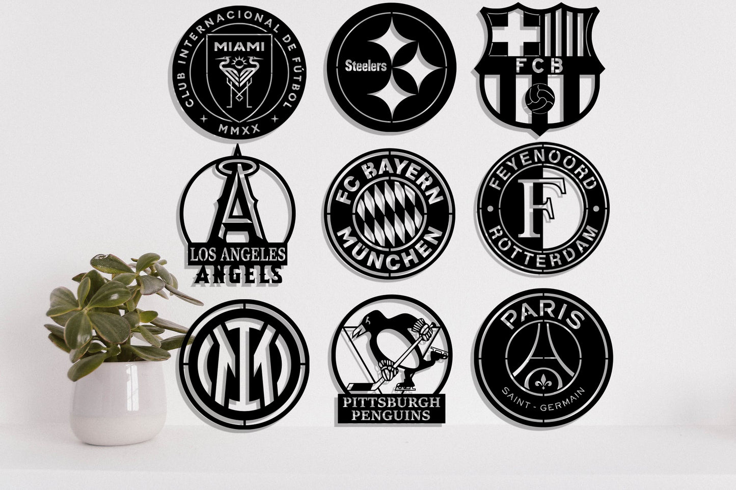 Customized Sports Team Club or Any Logo Sign Wall Art Laser Cut svg, dxf, png, jpeg, pdf, ai, eps, Silhouette Vector Clipart Cricut Digital Files