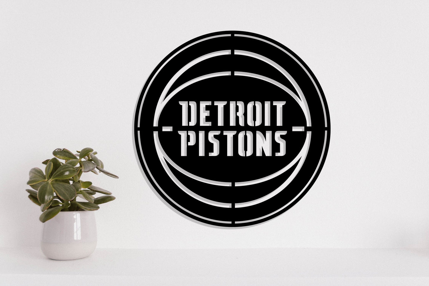 Detroit Pistons Badge Shield Metal Laser Cut files svg dxf ai png jpg pdf eps