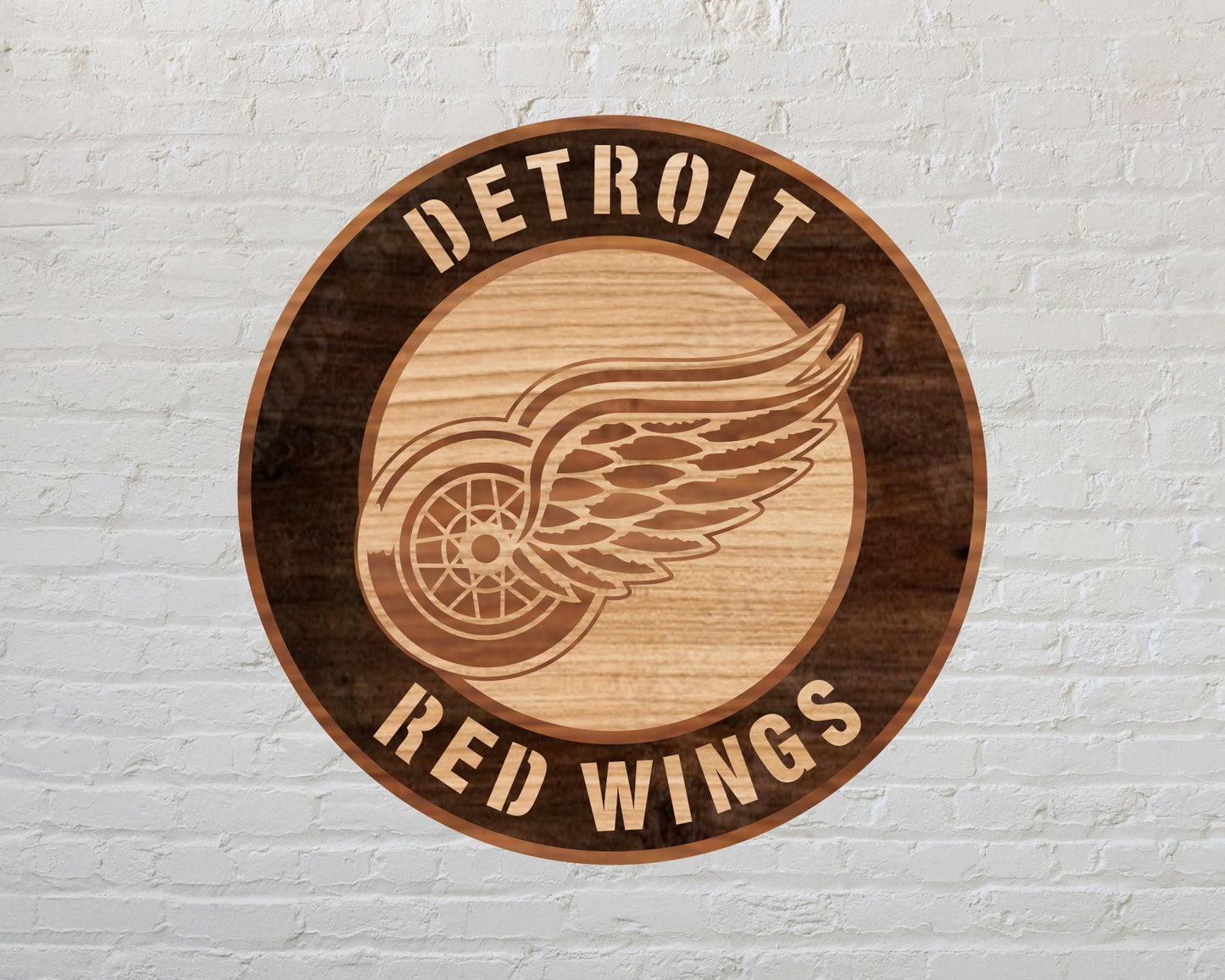 Detroit Red Wings NHL Teams Designed Logo Multi Layer Laser Cut files svg dxf ai png