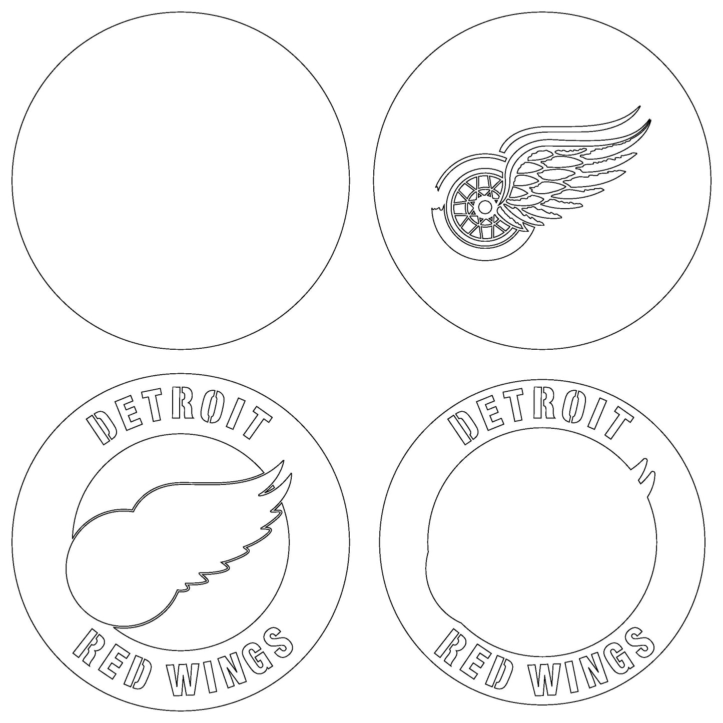 Detroit Red Wings NHL Teams Designed Logo Multi Layer Laser Cut files svg dxf ai png