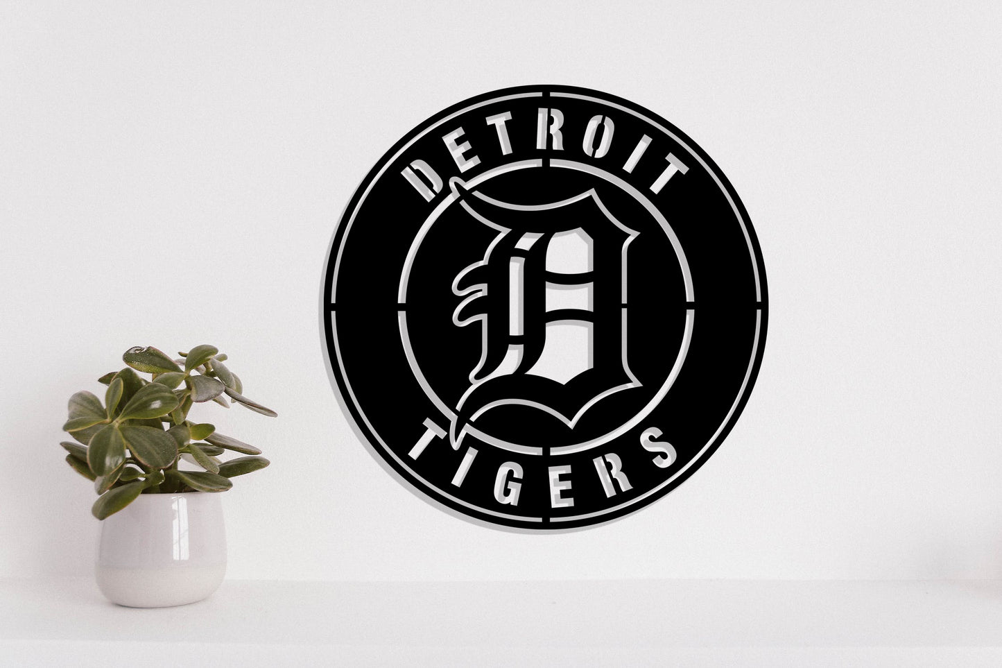 Detroit Tigers Badge Shield Metal Laser Cut files svg dxf ai png jpg pdf eps