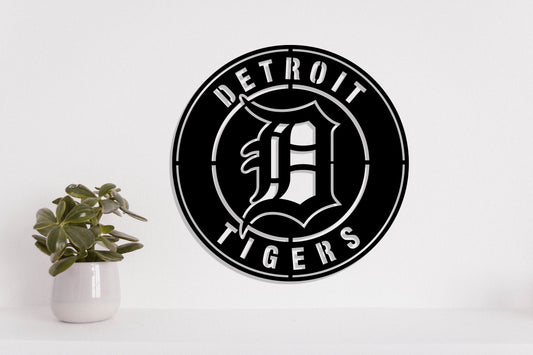 Detroit Tigers Badge Shield Metal Laser Cut files svg dxf ai png jpg pdf eps