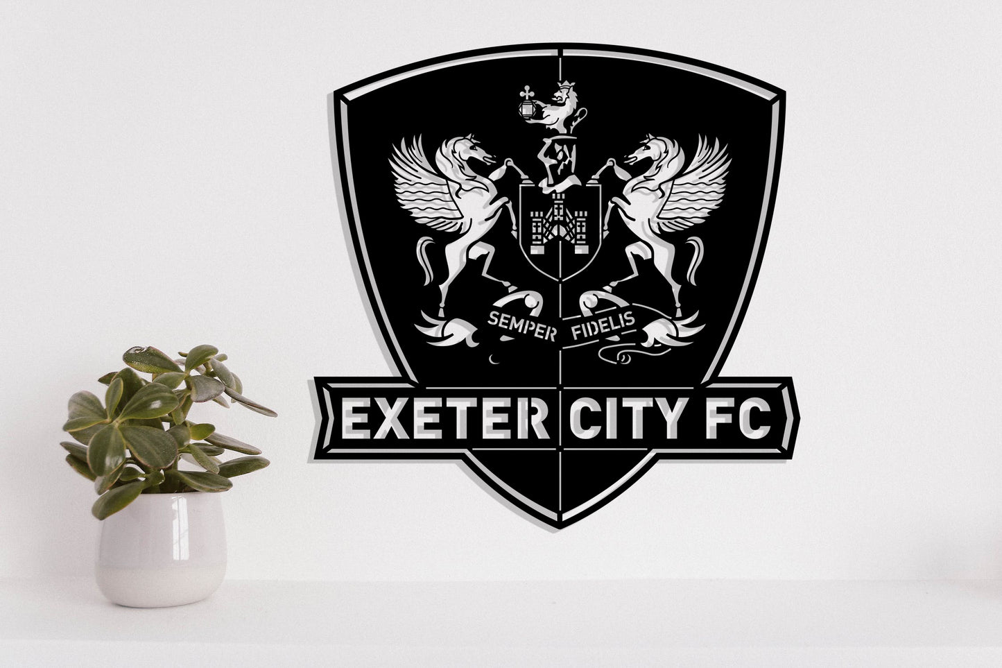 Exeter City FC Badge Shield Metal Laser Cut files svg dxg jpg png pdf ai eps