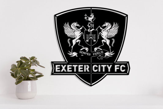 Exeter City FC Badge Shield Metal Laser Cut files svg dxg jpg png pdf ai eps