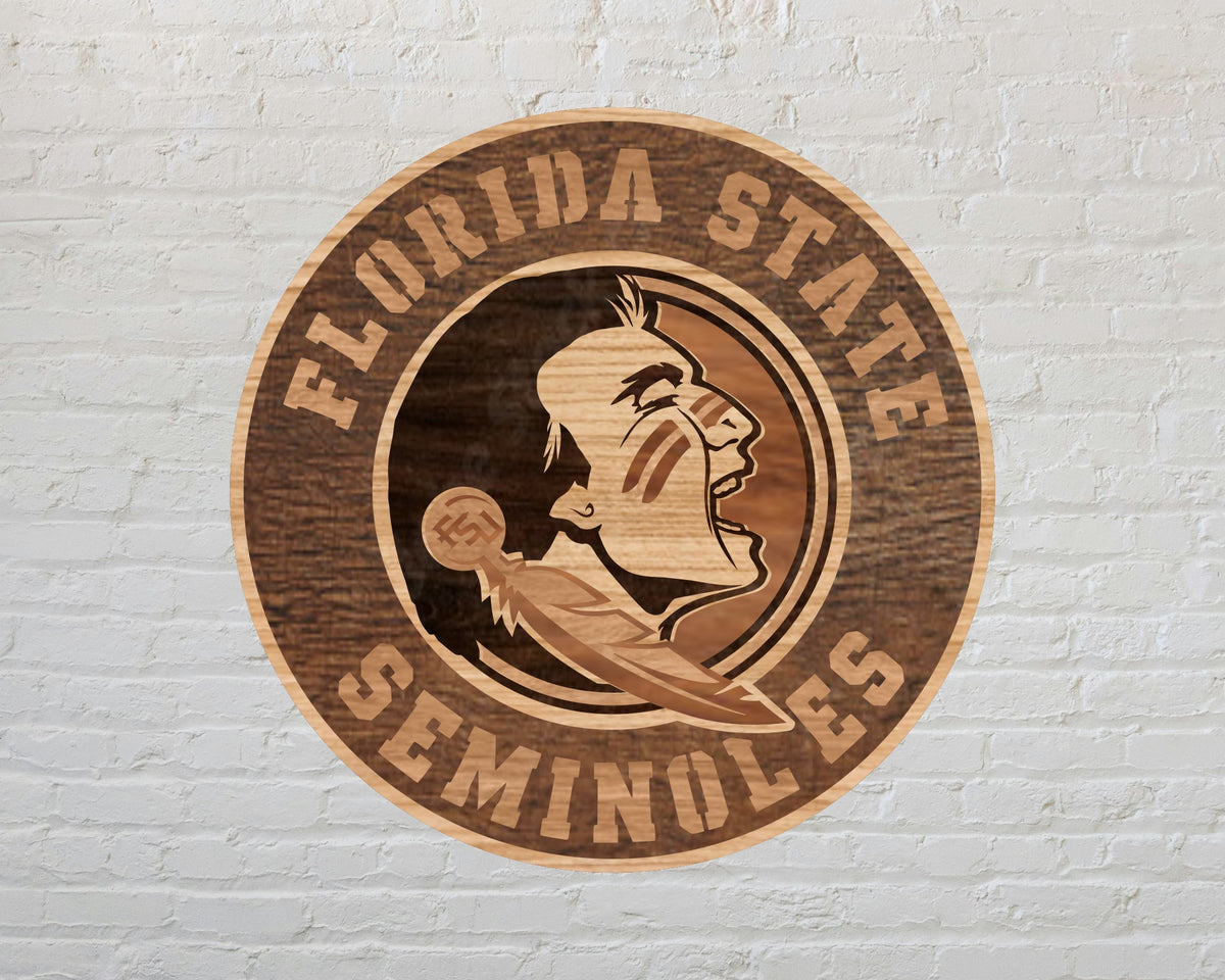 Florida State Seminoles NCAA Football Team Design Logo Multilayer Laser Cut files svg dxf ai png