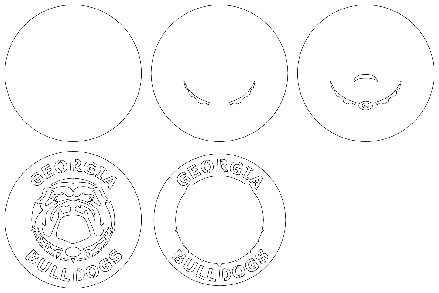 Georgia Bulldogs Football Team Design Logo Multilayer Laser Cut files svg dxf ai png