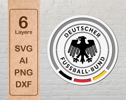Germany National Football Team Multi Layer Laser Cut files ai png svg dxf