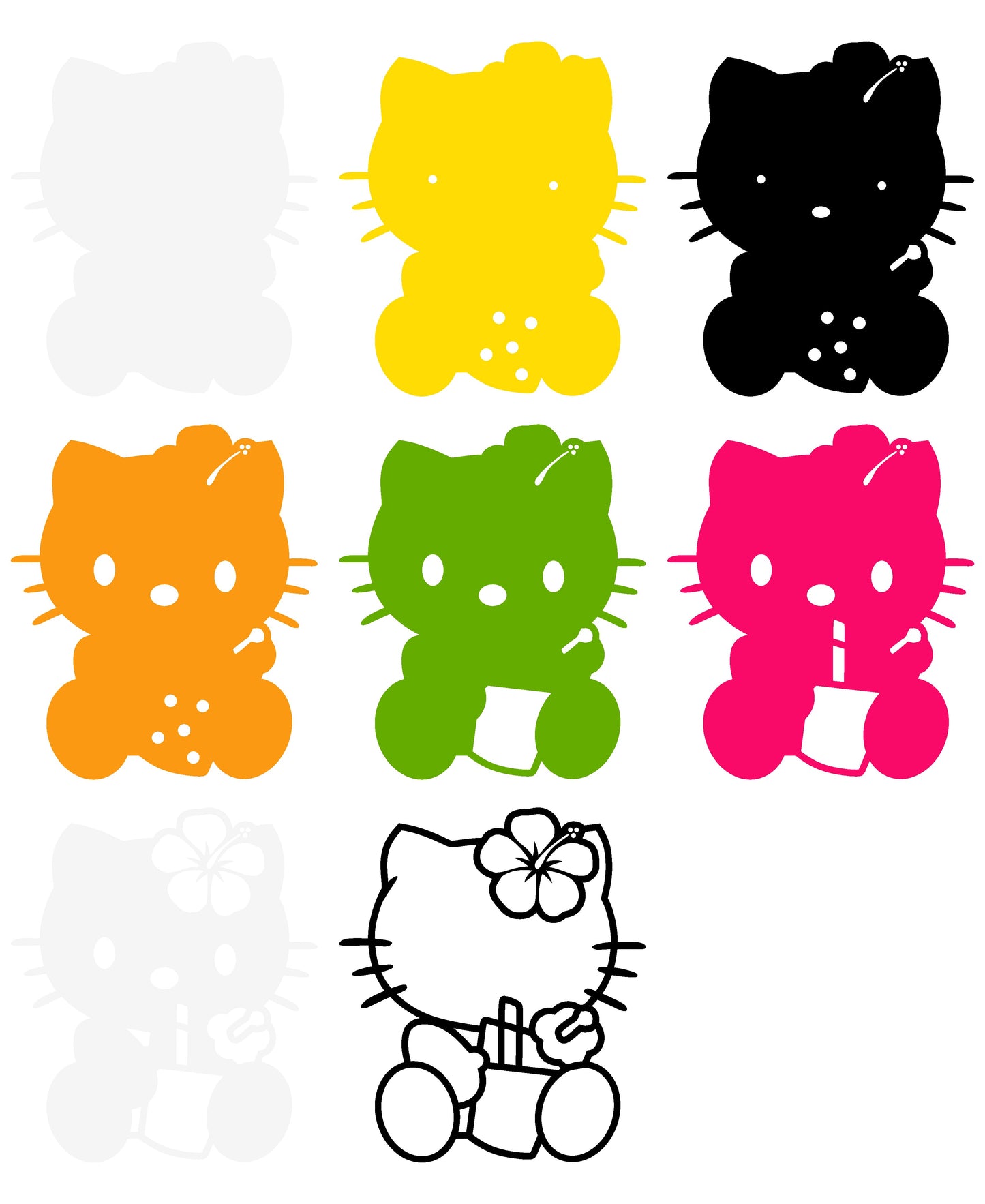 Hello Kitty Cartoon Character Multi Laser Cut files