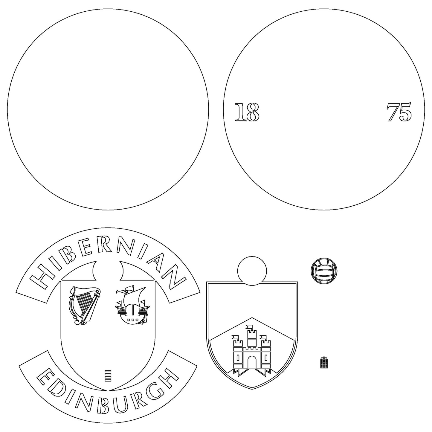 Hibernian FC football club logo Layered Laser Cut files svg dxf ai png