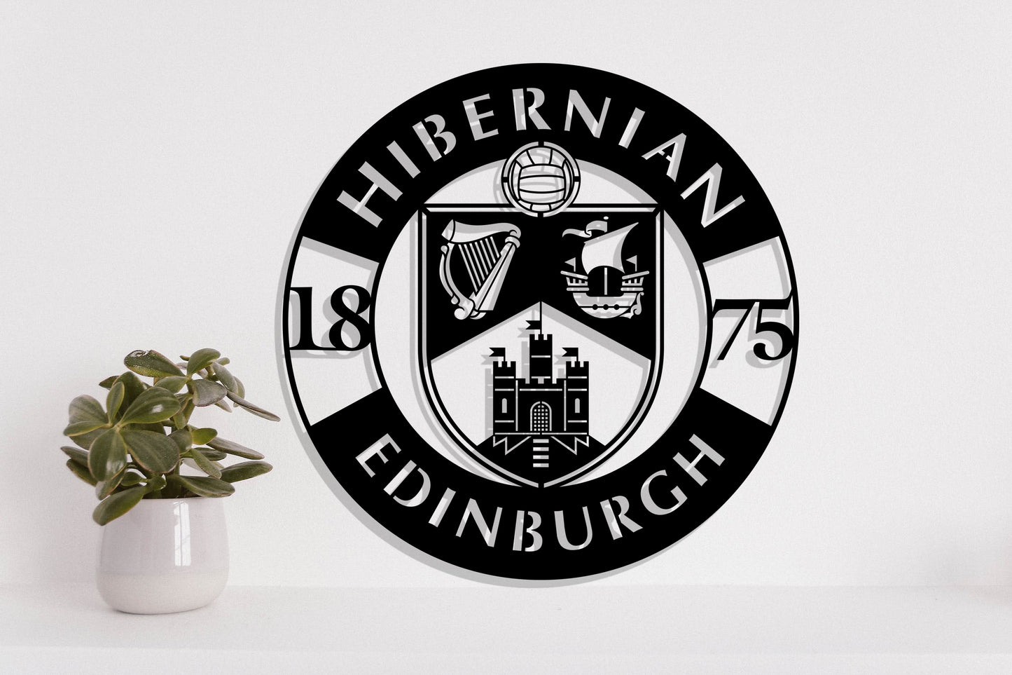 Hibernian FC Badge Shield Metal Laser Cut files ai png svg dxf, jpg eps pdf