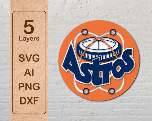 Houston Astros Layered Logo Laser Cut files