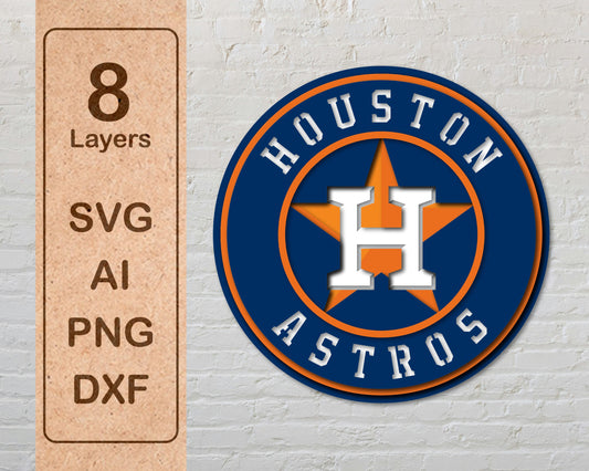 Houston Astros Layered Laser Cut files