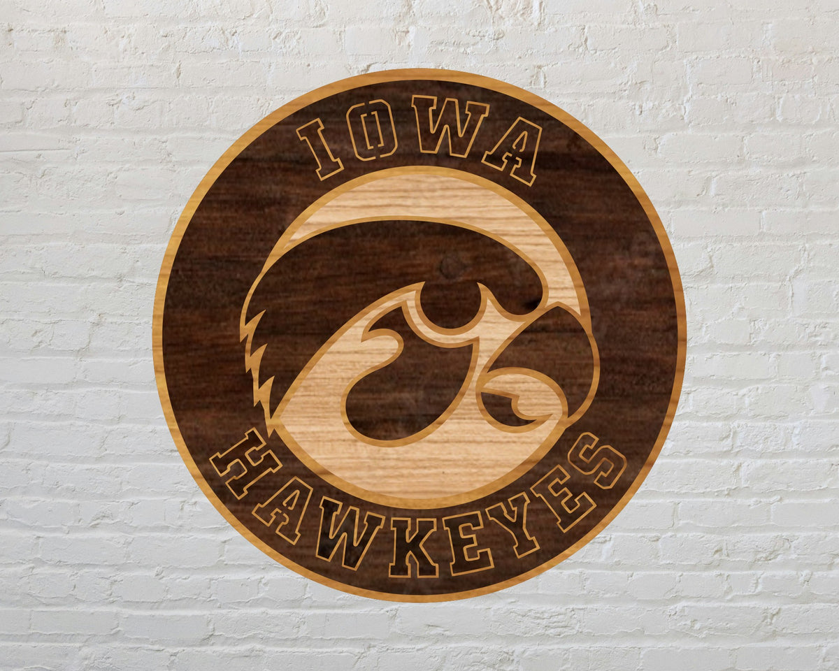Iowa Hawkeyes NCAA Football Team Design Logo Multilayer Laser Cut files svg dxf ai png