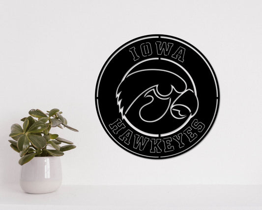 Iowa Hawkeyes NCAA Football Team Badge Shield Laser Cut files svg dxf ai eps png jpg pdf