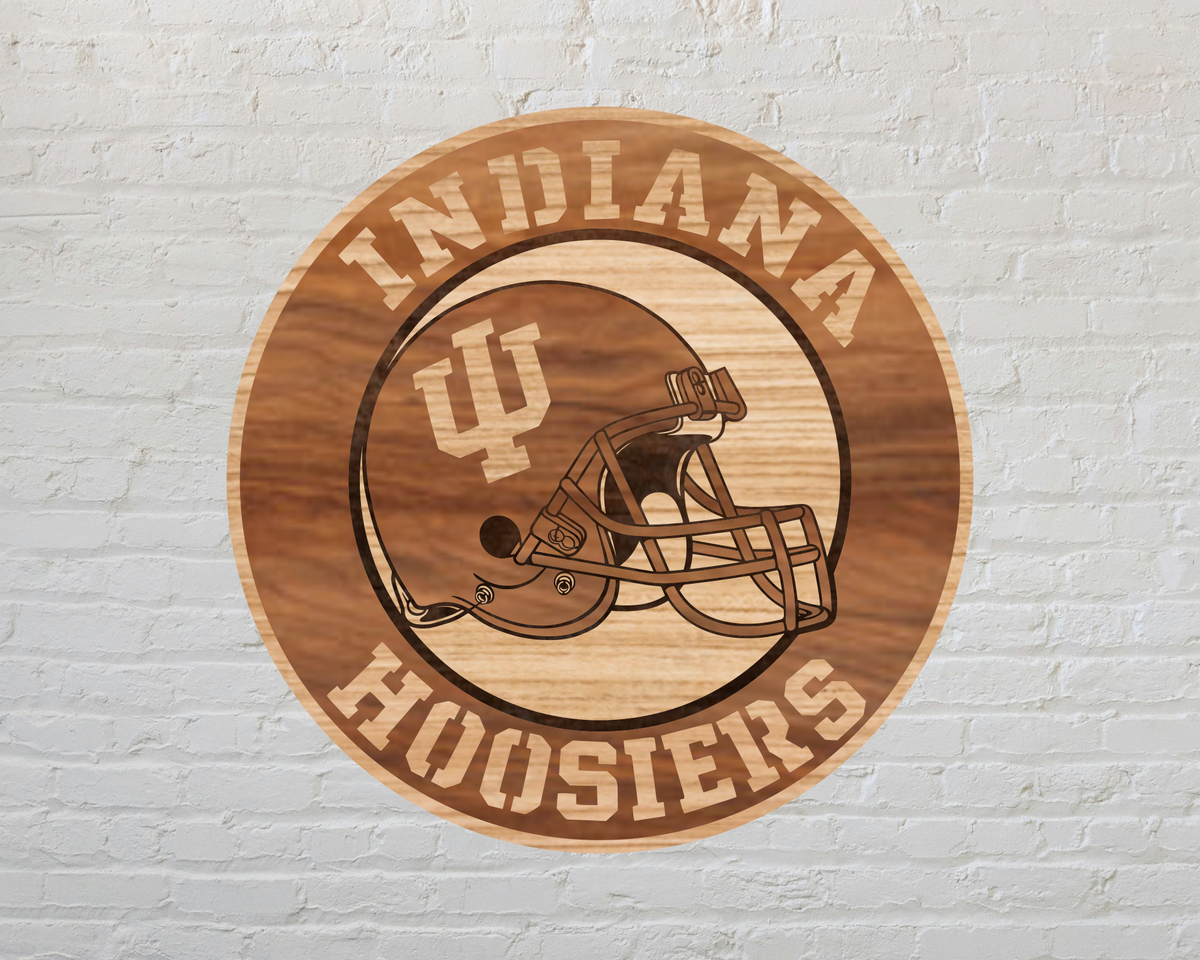 Indiana Hoosiers NCAA Football Team Design Logo Multilayer Laser Cut files svg dxf ai png