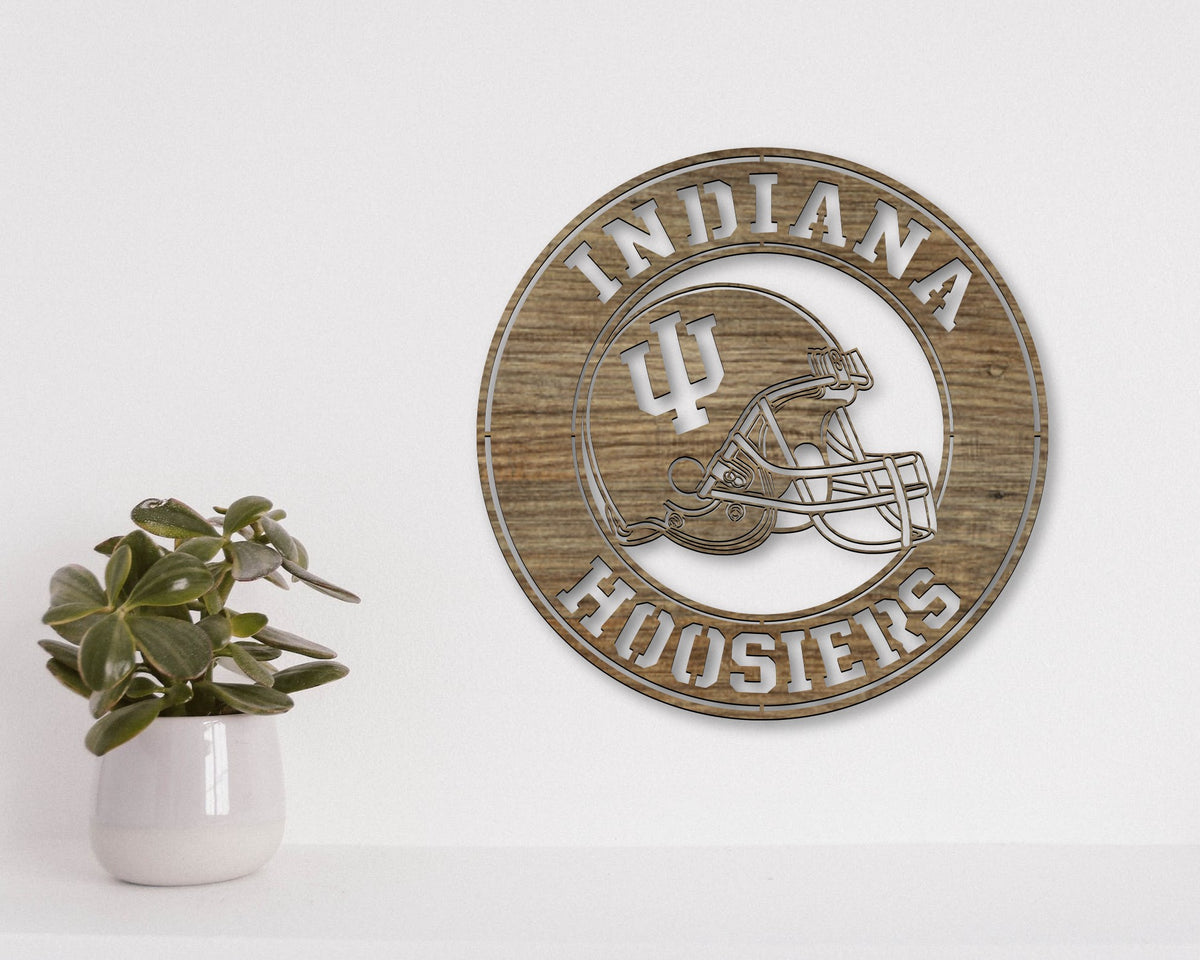 Indiana Hoosiers NCAA Football Team Badge Shield Laser Cut files svg dxf ai eps png jpg pdf