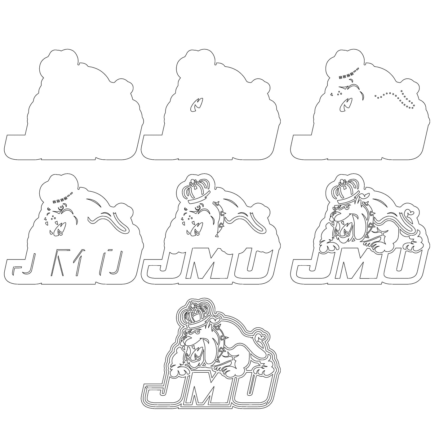 JMU Dukes College Football Team Multilayer Laser Cut files svg dxf ai png