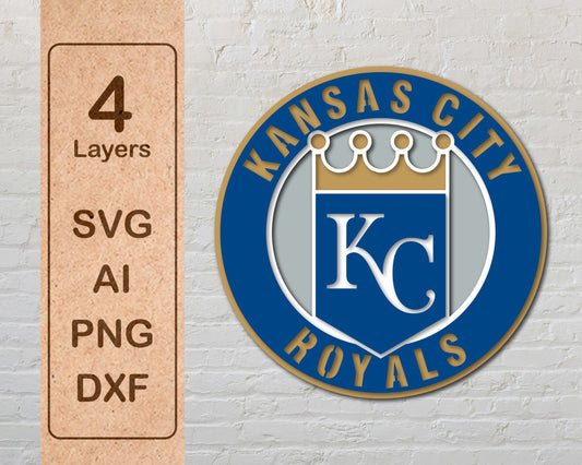 Kansas City Royals Multi Layer Laser Cut files svg dxf ai png