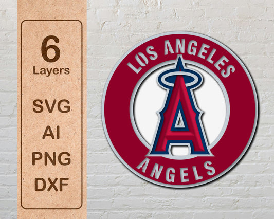 Los Angeles Angels Multi Layer Laser Cut files svg dxf ai png