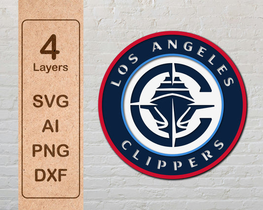 Los Angeles Clippers Multi Layer Laser Cut files svg dxf ai png