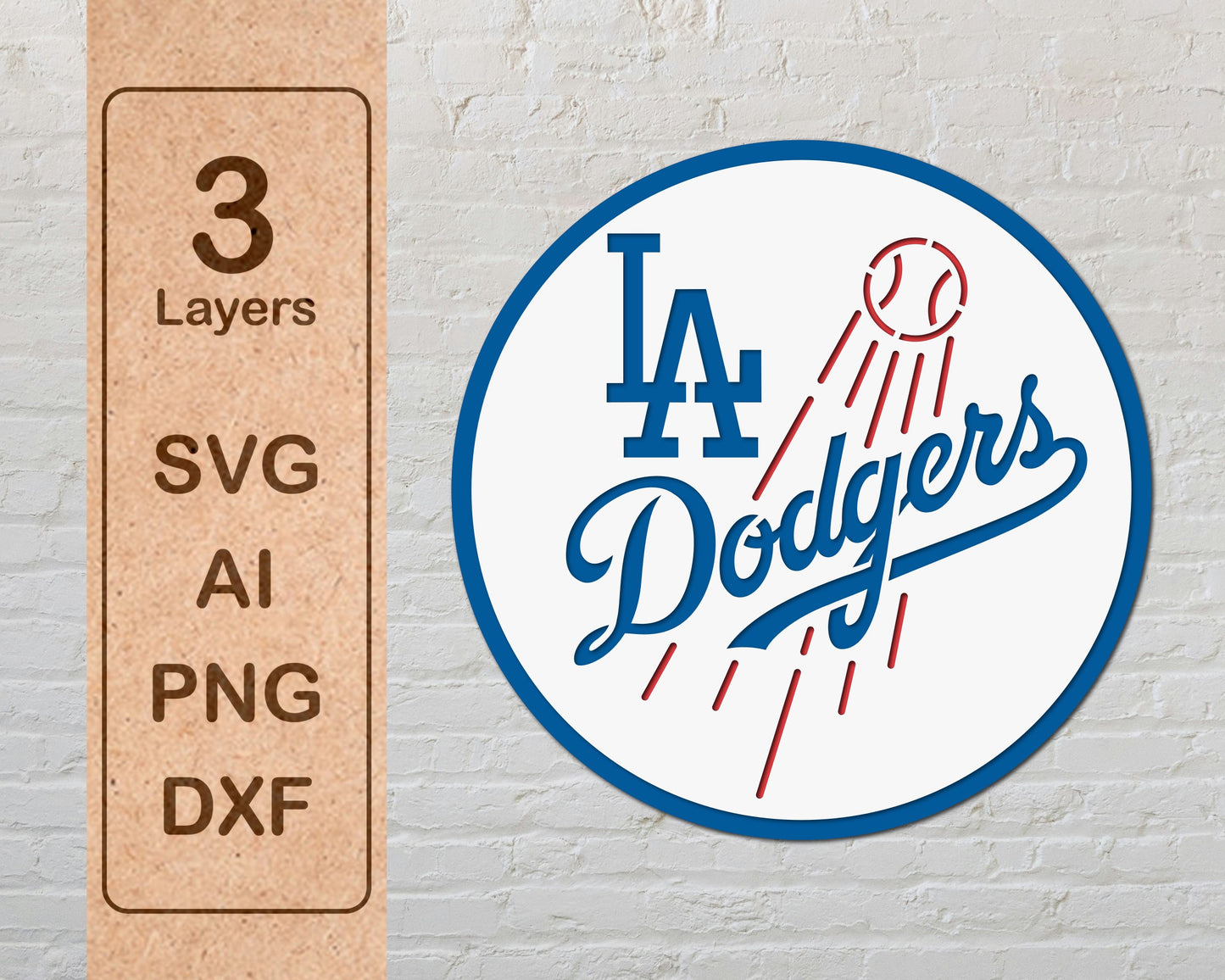 Los Angeles Dodgers Layered Laser Cut files