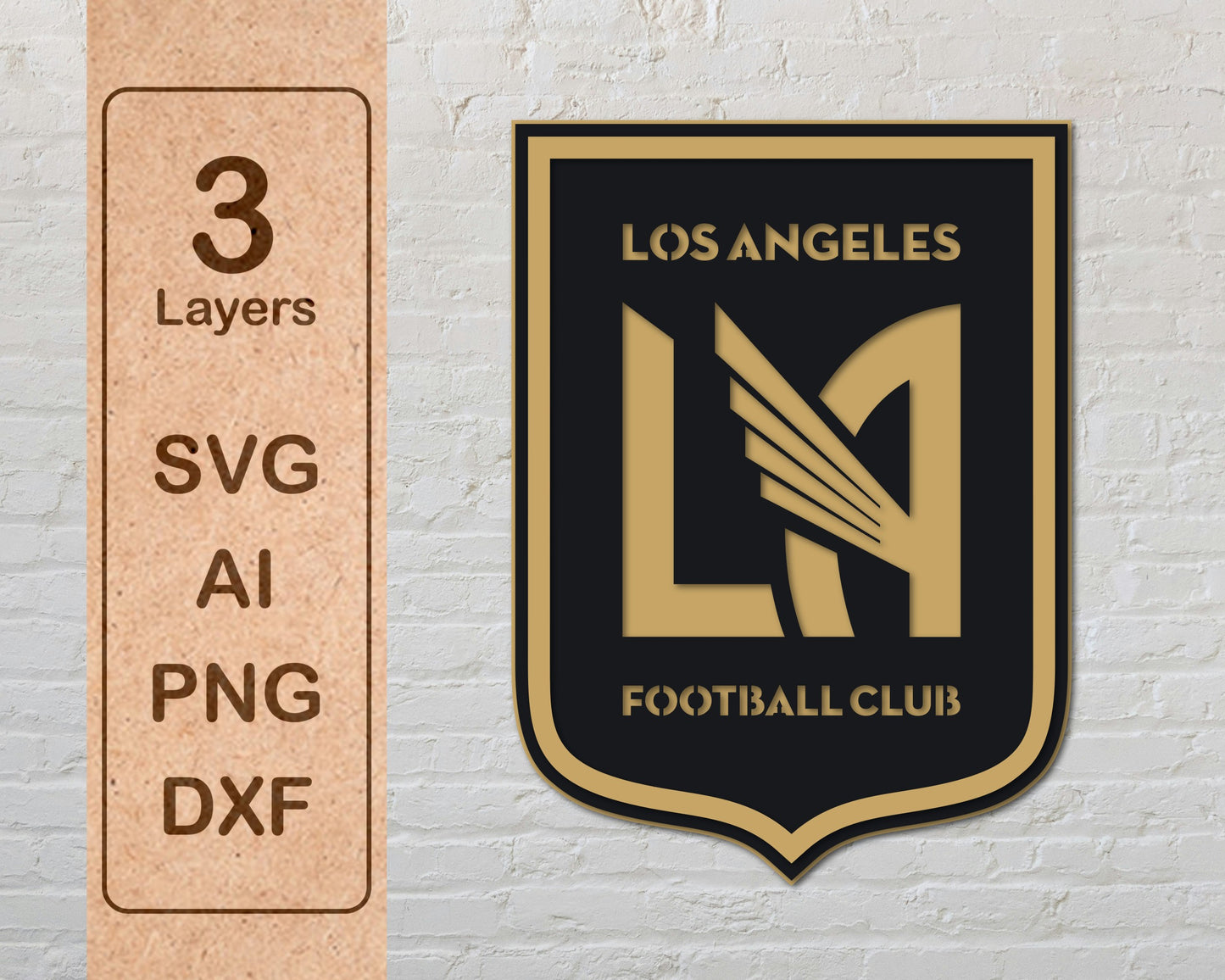 Los Angeles Football Club FC Multilayer Laser Cut files svg dxf ai png