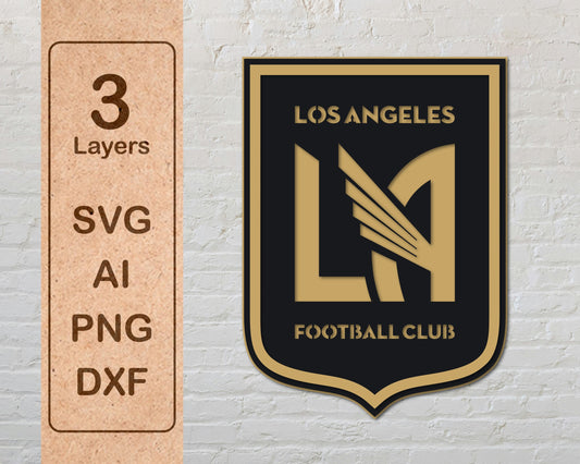 Los Angeles Football Club FC Multilayer Laser Cut files svg dxf ai png