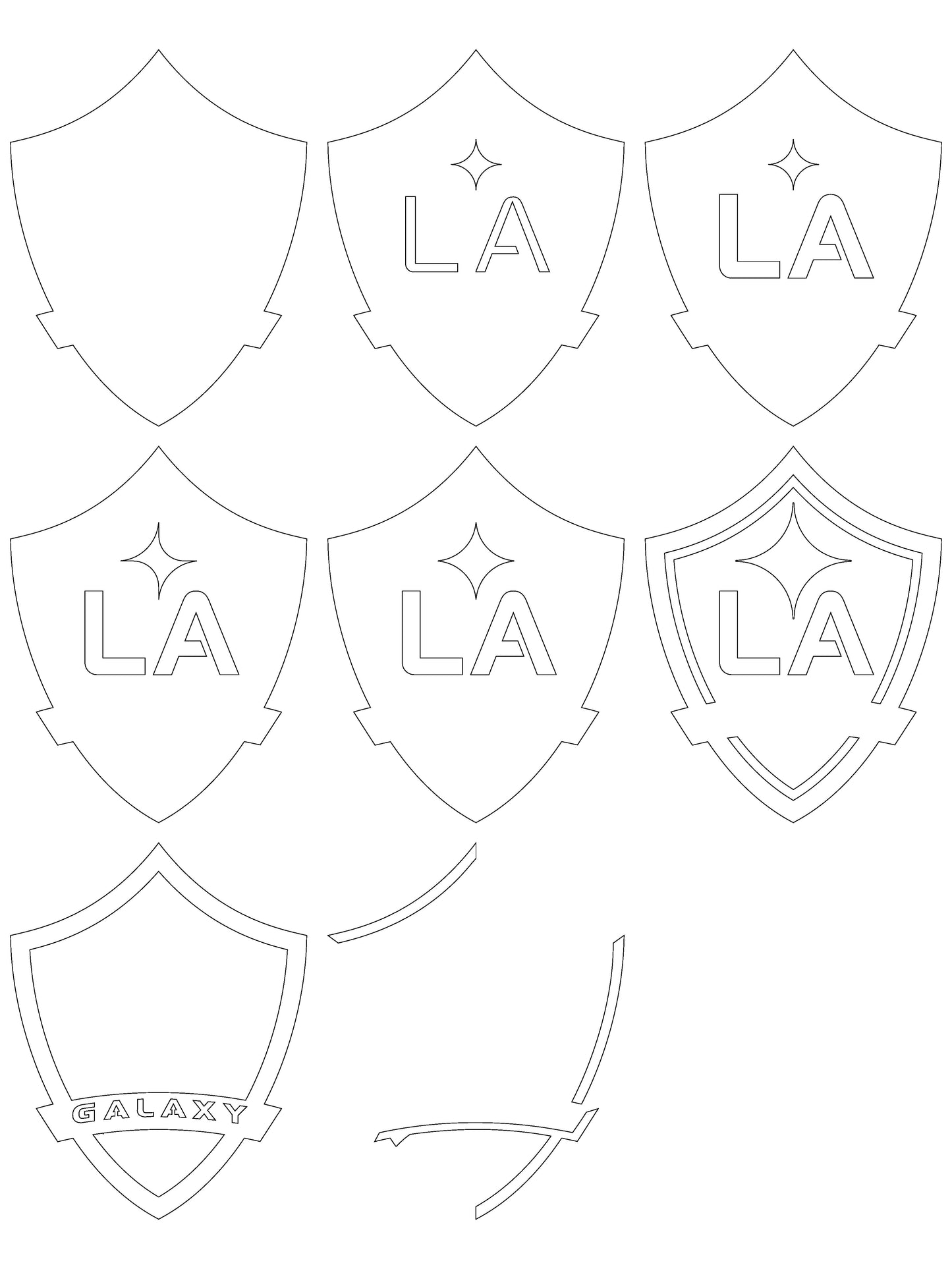 LA Galaxy FC Multilayer Laser Cut files svg dxf ai png