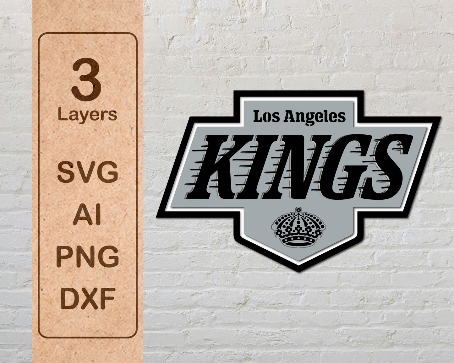 Los Angeles Kings Multi Layer Laser Cut files svg dxf ai png