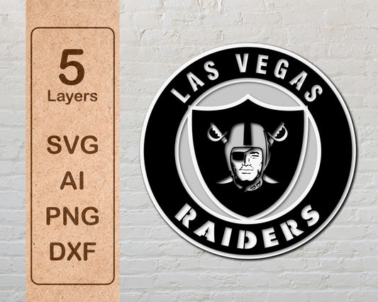 Las Vegas Raiders Designed Logo Multi Layer Laser Cut files svg dxf ai png