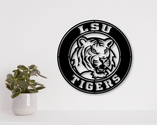 LSU Tigers NCAA Football Team Badge Shield Laser Cut files svg dxf ai eps png jpg pdf