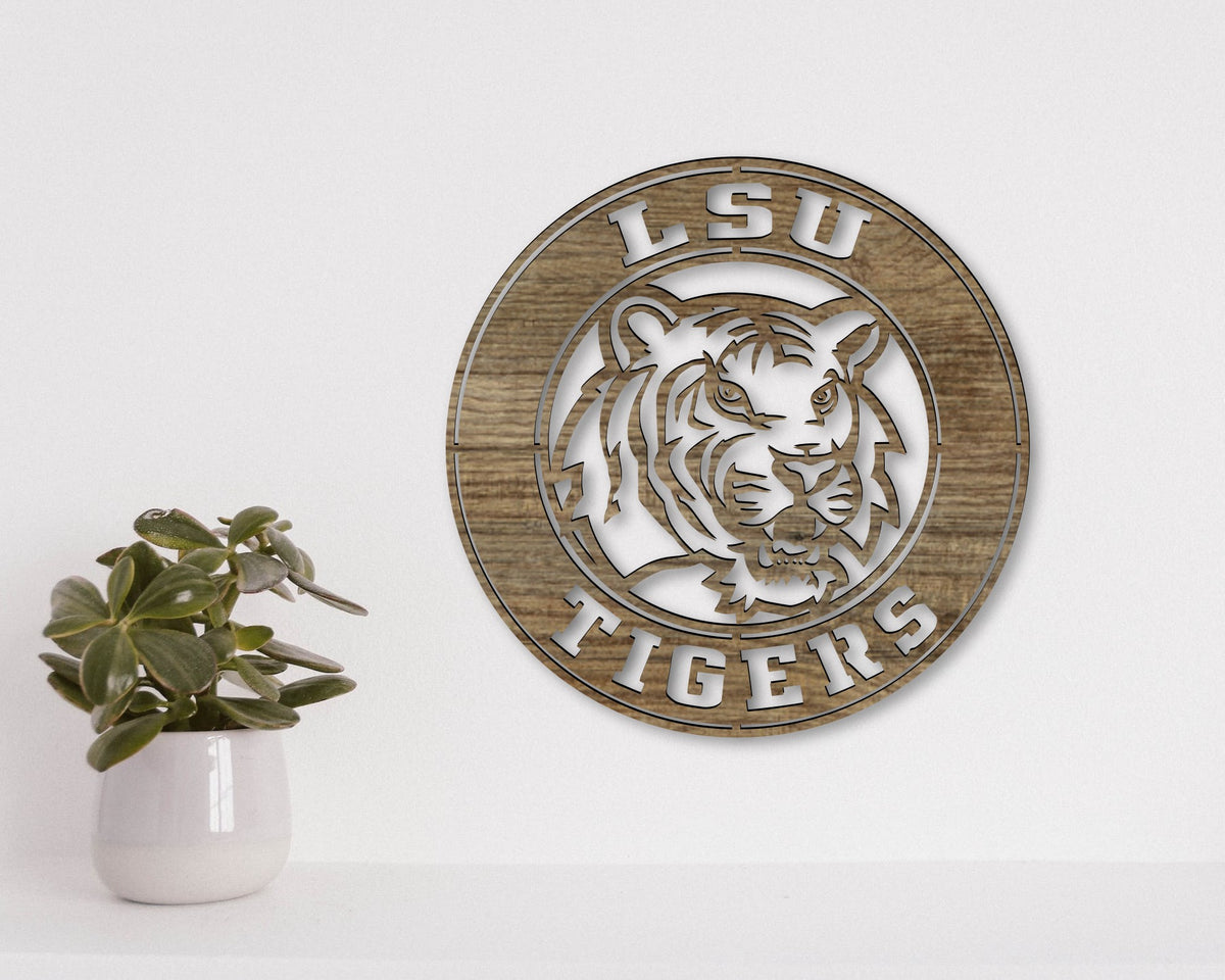 LSU Tigers NCAA Football Team Badge Shield Laser Cut files svg dxf ai eps png jpg pdf