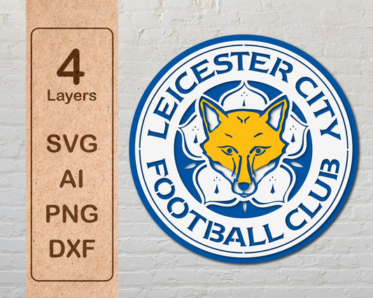 Leicester City Multi Layer Laser Cut files svg dxf ai png
