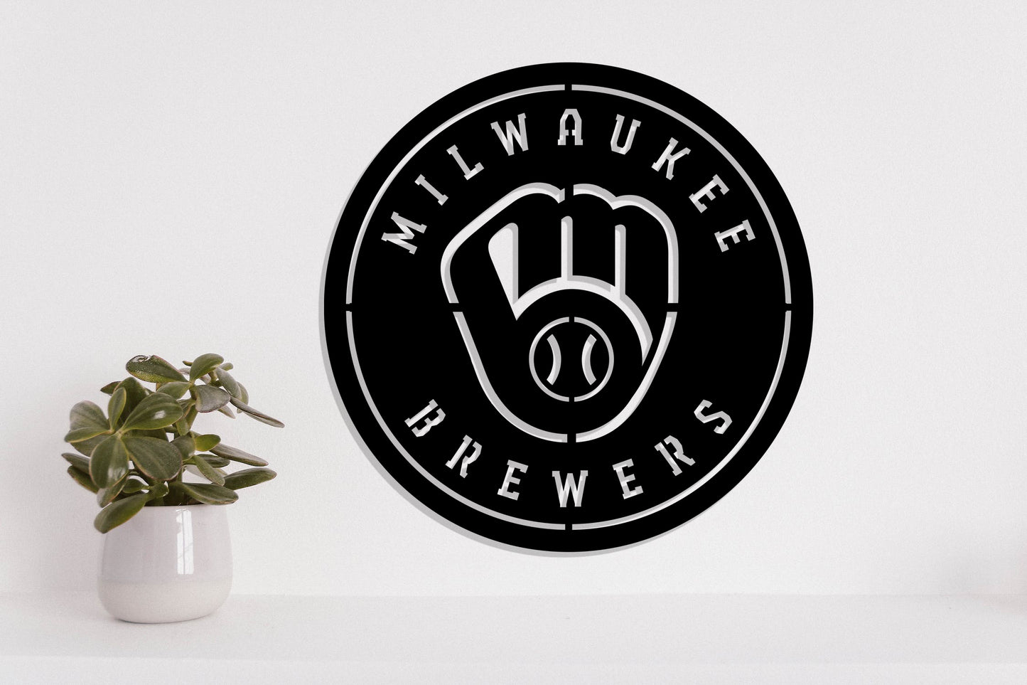 Milwaukee Brewers Badge Shield Metal Laser Cut files svg dxf ai png jpg pdf eps