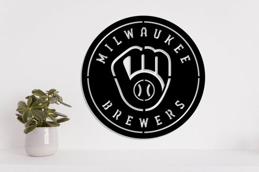 Milwaukee Brewers Badge Shield Metal Laser Cut files svg dxf ai png jpg pdf eps