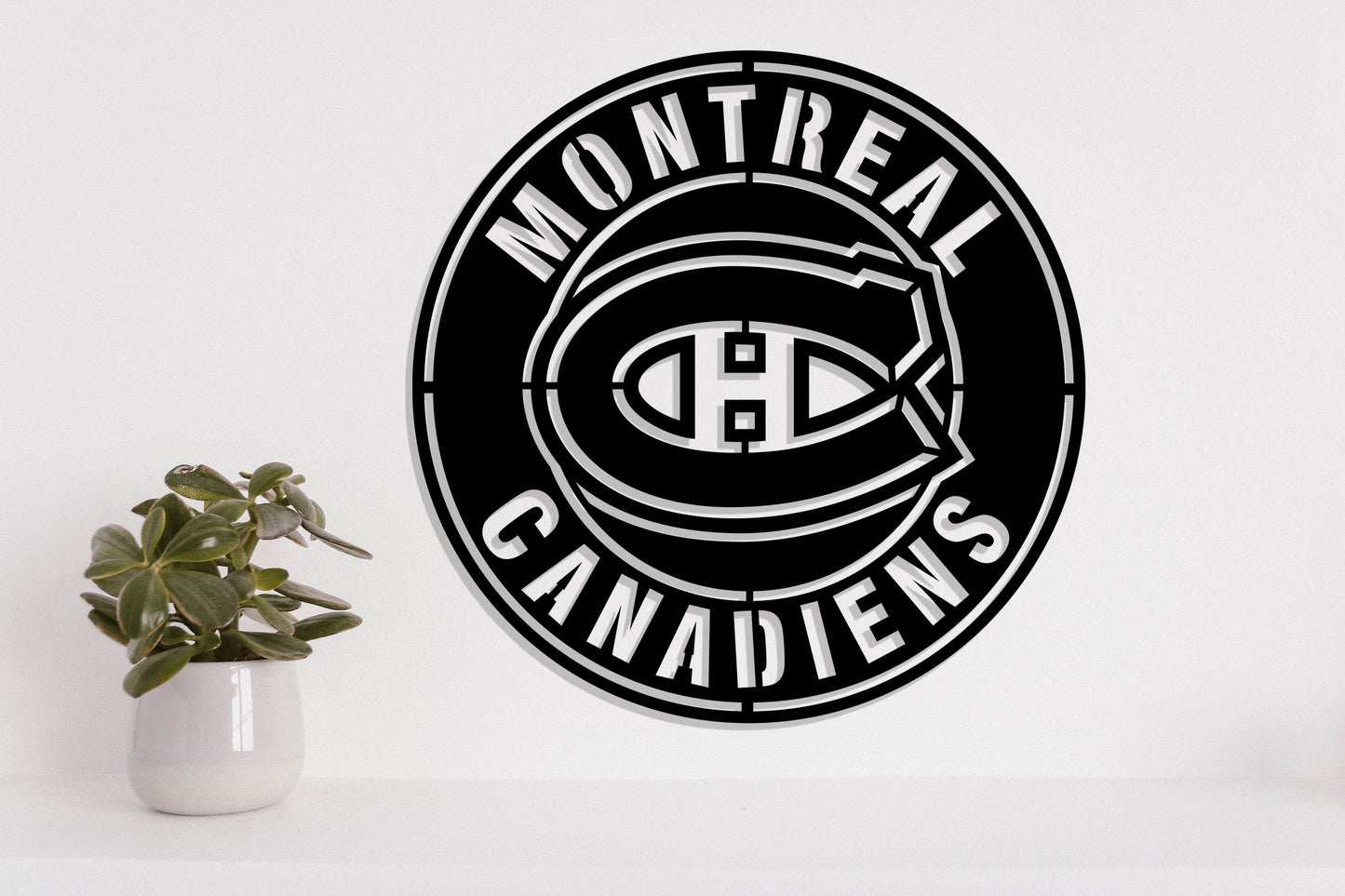 Montreal Canadiens Badge Shield Metal Laser Cut files svg dxf ai png jpg pdf eps
