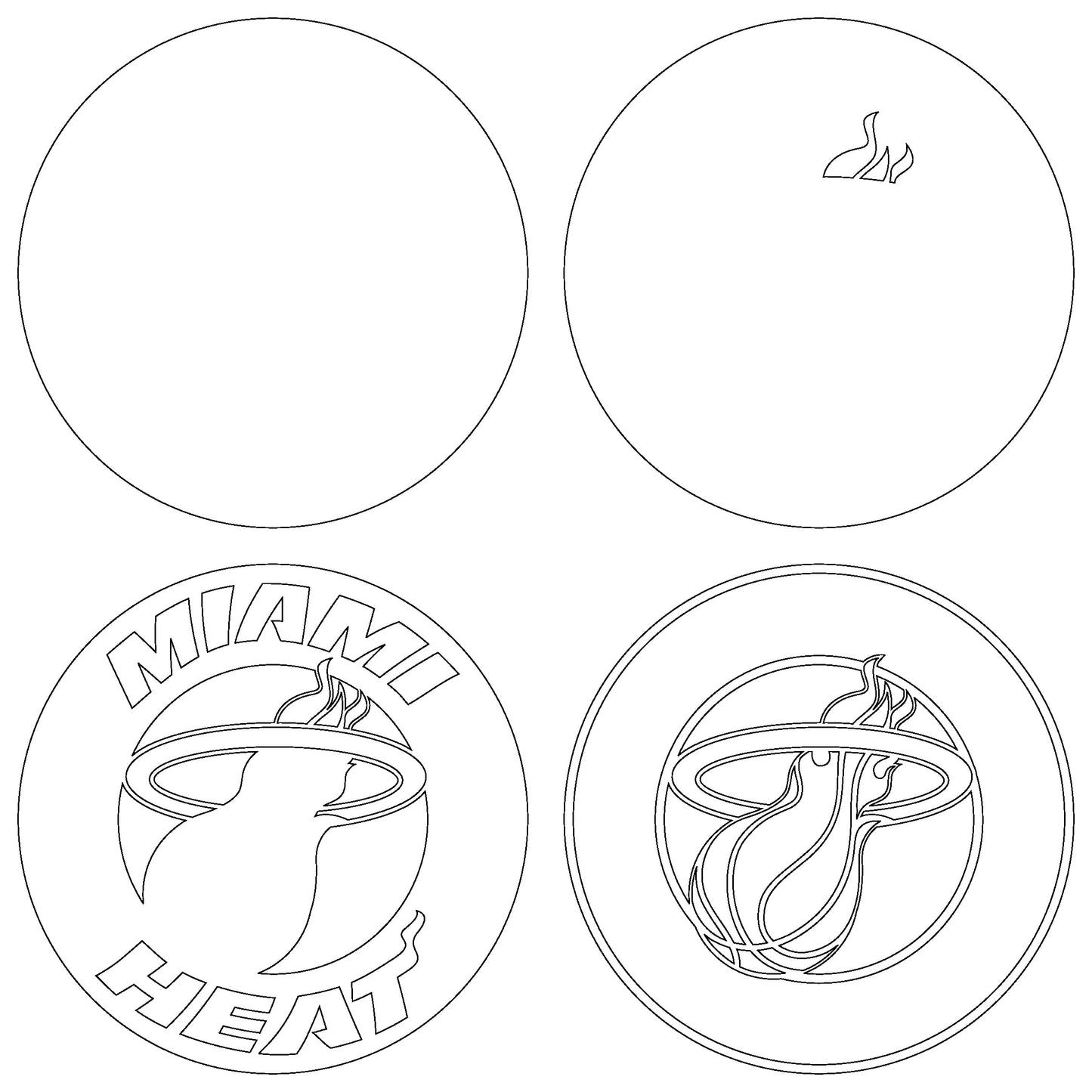 Miami Heat NBA Teams Design Logo Multi Layer Laser Cut files svg dxf ai png