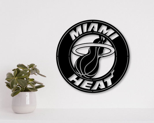 Miami Heat NBA Teams Designed Logo Badge Shield Metal Laser Cut files svg dxf ai png jpg pdf eps