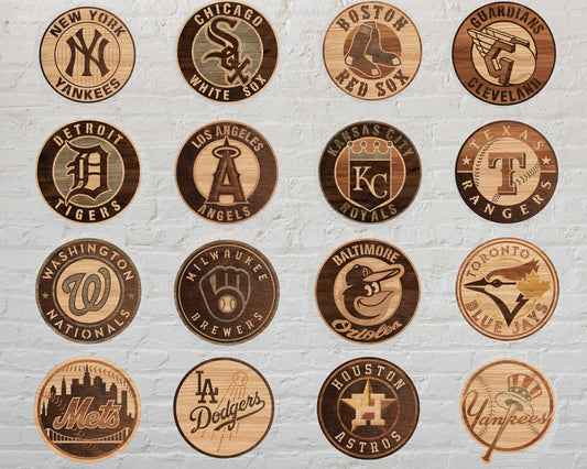 Bundle Major League Baseball MLB teams  Multi Layered Laser Cut files svg dxf ai png