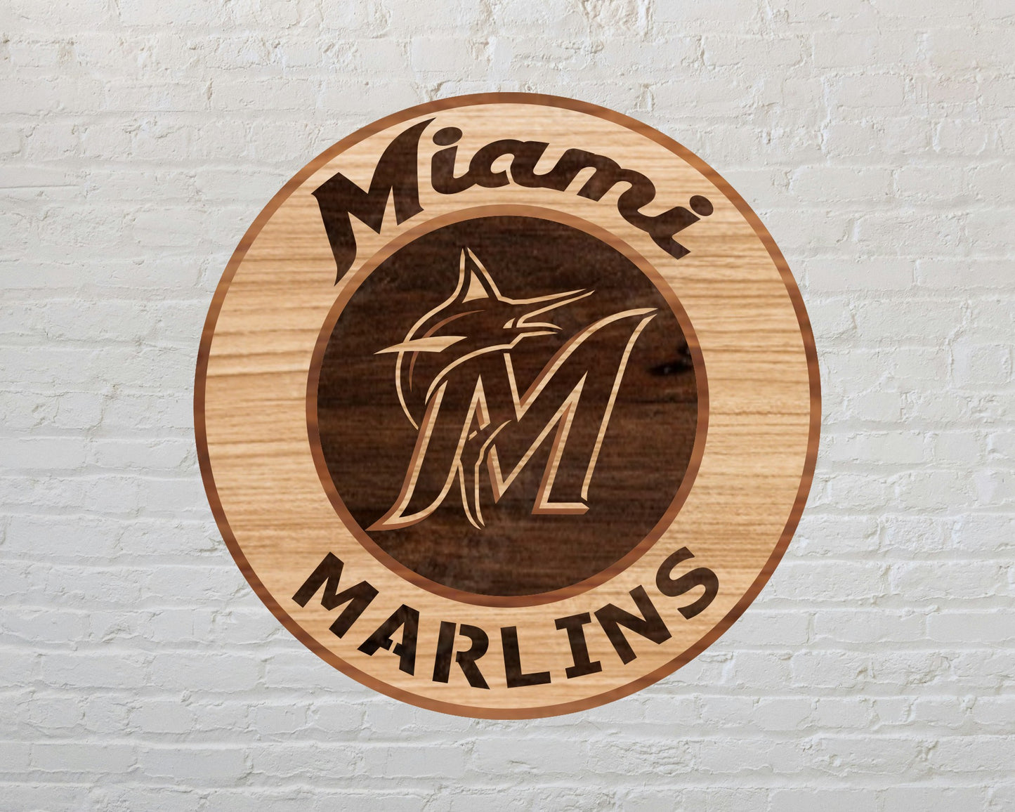 Miami Marlins Designed Logo Multi Layer Laser Cut files svg dxf ai png