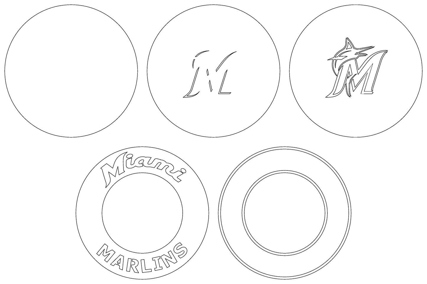 Miami Marlins Designed Logo Multi Layer Laser Cut files svg dxf ai png