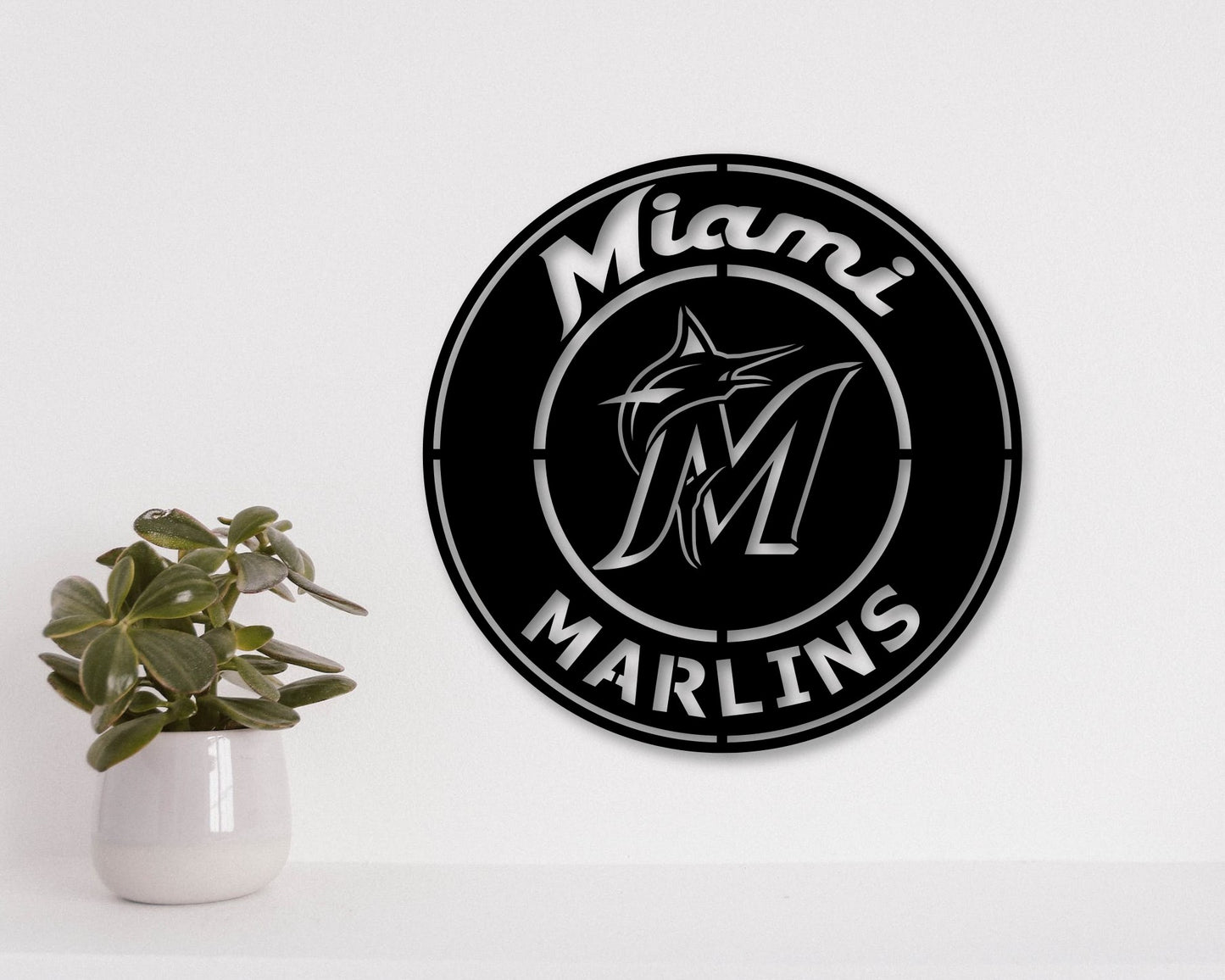 Miami Marlins Badge Shield Laser Cut files svg dxf ai png jpg pdf eps