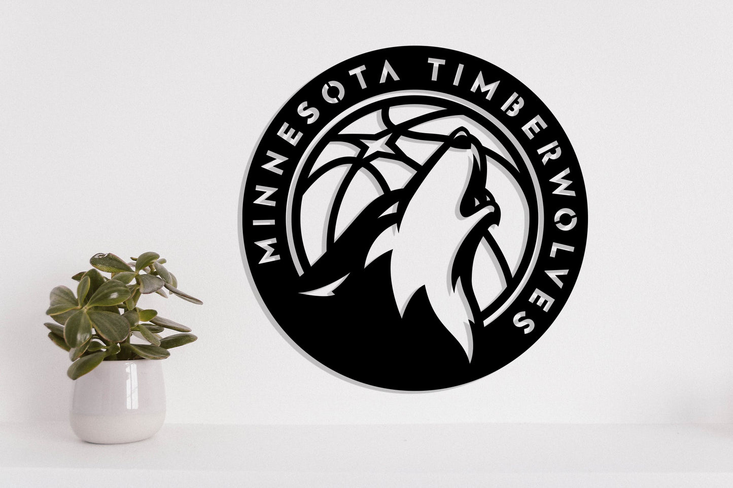 Minnesota Timberwolves Badge Shield Metal Laser Cut files svg dxf ai png jpg pdf eps