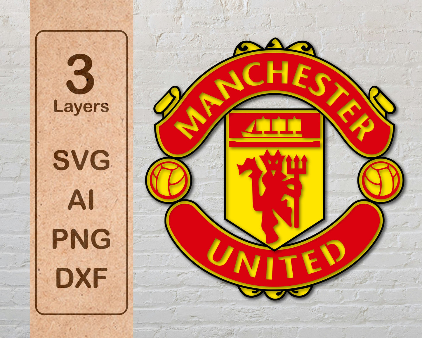 Manchester United FC Layered Laser Cut files