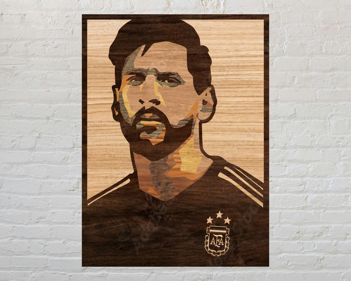 Lionel Messi Argentina Multi Layer Laser Cut files svg dxf ai png