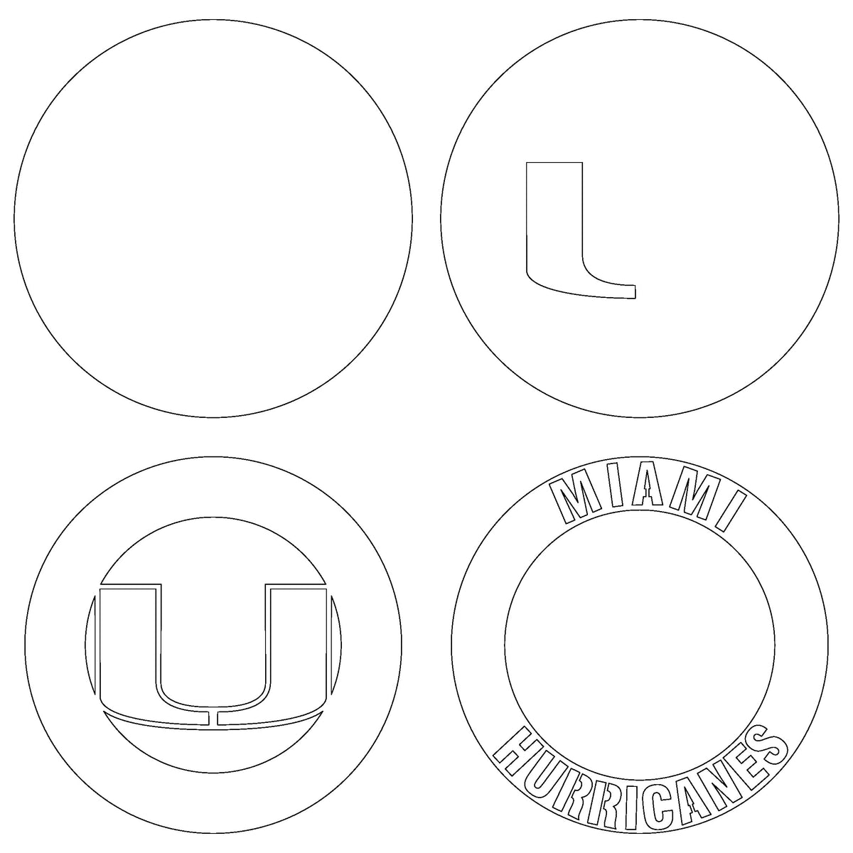 Miami Hurricanes NCAA Football Team Design Logo Multilayer Laser Cut files svg dxf ai png